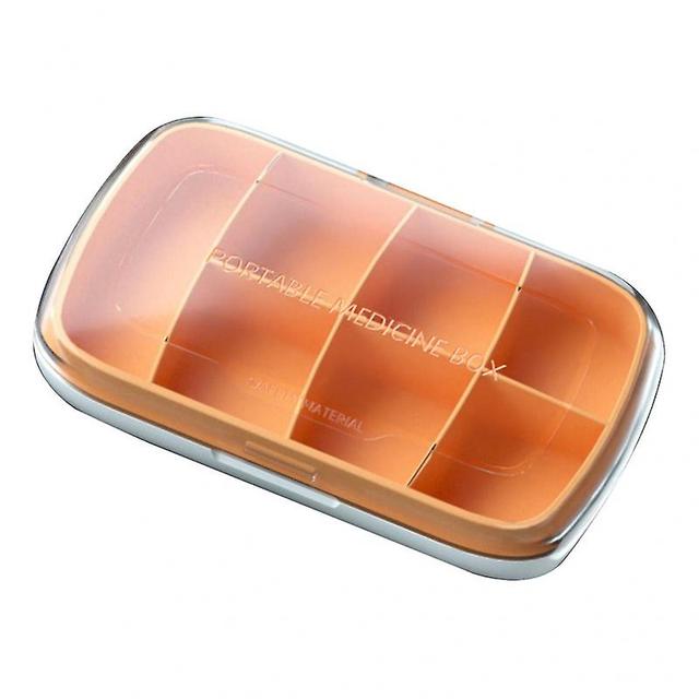 Pill seal box waterproof dispensed dustproof pill holding 7 grids rectangular tablets splitter case Orange on Productcaster.