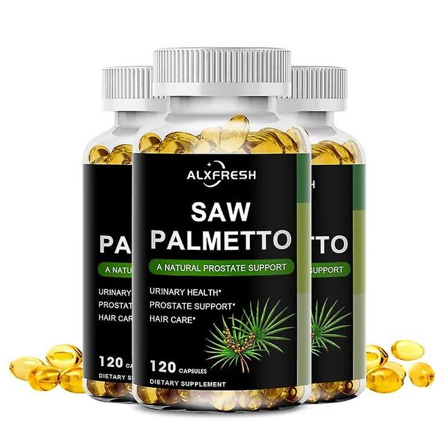 5x Saw Palmetto kapslar, tillägg för att stödja urinvägarnas hälsa, förhindra prostatahälsa och förbättra hårväxthuamade huamade 3X flaska 60pcs on Productcaster.