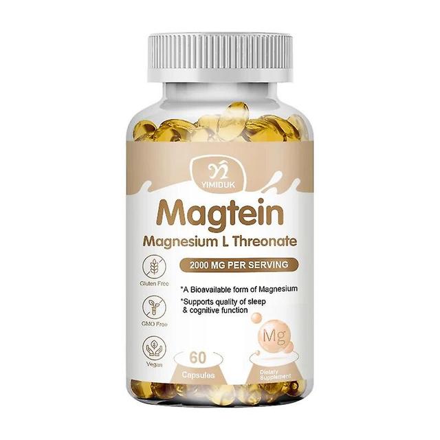 Visgaler Magtein Magnesium L-threonate Capsules Supports Focus, Memory & Learning Brain Health Supports Quality Of Sleep 1 Bottles 120 PCS on Productcaster.