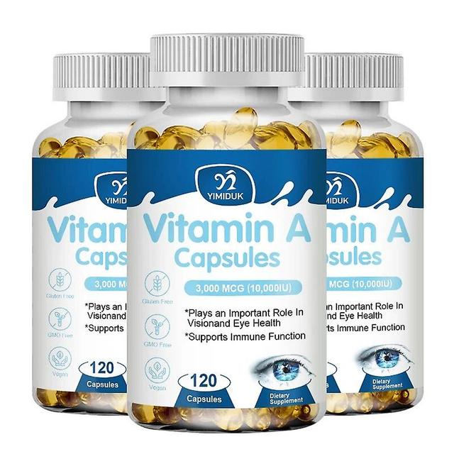 Visgaler Vitamin A 10,000 Iu Premium Supports Healthy Vision & Immune System And Healthy Growth & Reproduction Beauty Health 3 Bottles 60 pcs on Productcaster.