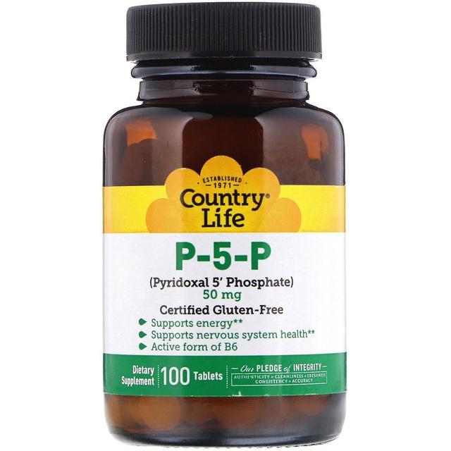 Country Life, P-5-P (Piridoxal 5' Fosfato), 50 mg, 100 Comprimidos on Productcaster.