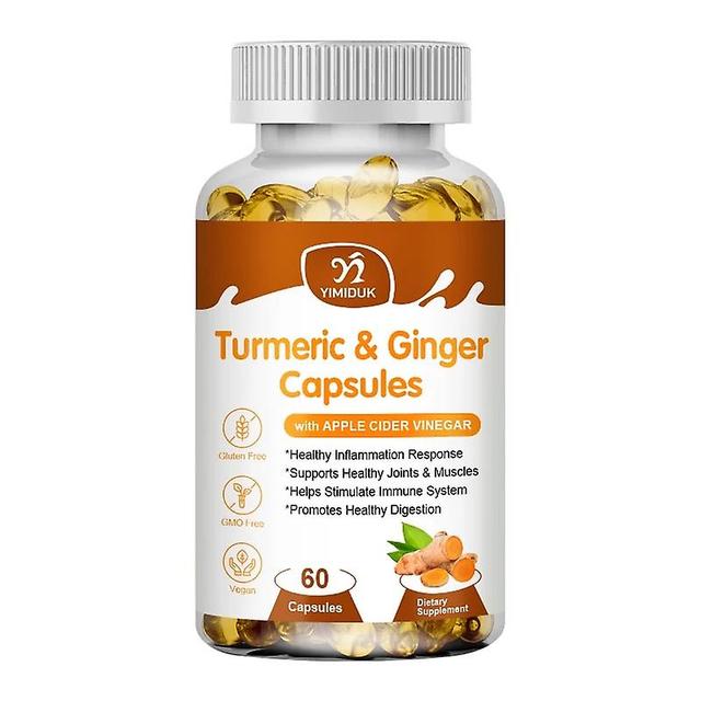 Sofirn Turmeric Curcumin Ginger Capsules Promote Healthy Digestion of Intestines Anti-Inflammation and Joint Pain Relief 1 Bottles 120PCS on Productcaster.