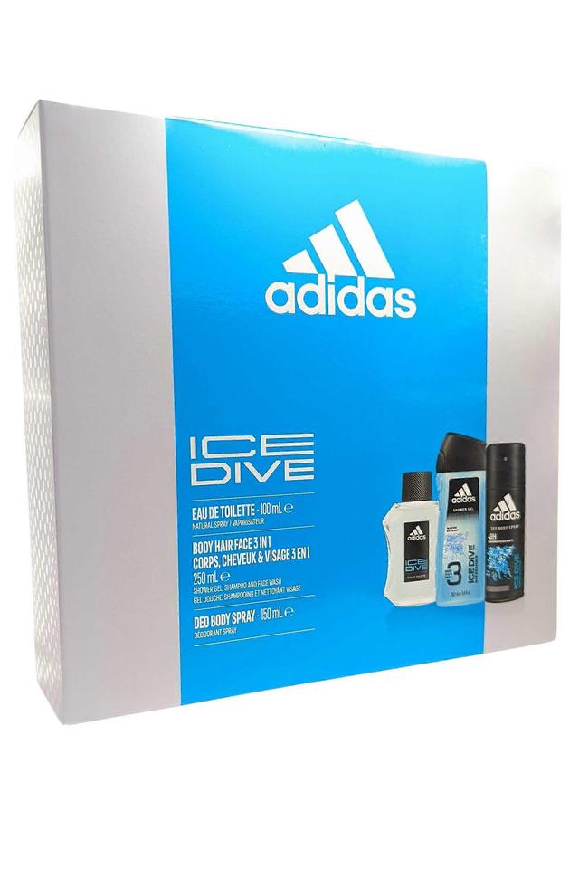 Ice Dive Men Adidas Eau de Toilette Spray 100ml Shower Gel 250ml, Deo Body Spray 150ml on Productcaster.