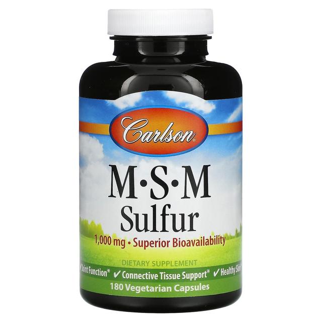 Carlson, MSM Sulfur, 1,000 mg, 180 Vegetarian Capsules on Productcaster.