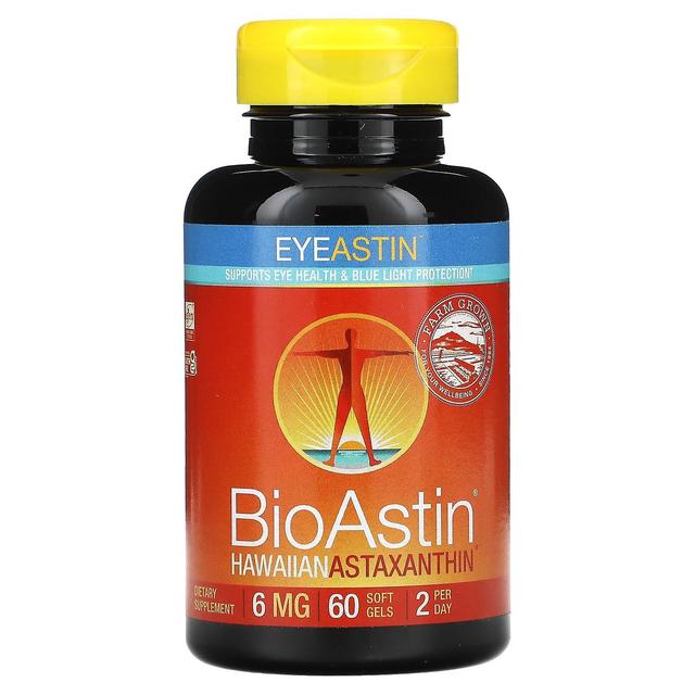 Nutrex Hawaii, EyeAstin, BioAstin, Hawaiian Astaxanthin, 6 mg, 60 Softgels on Productcaster.