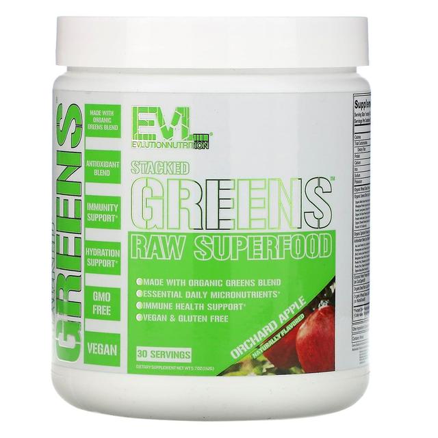 EVLution Nutrition, Stacked Greens Raw Superfood, Pomar de Maçã, 5,7 oz (162 g) on Productcaster.