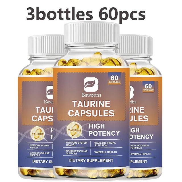 Eccpp Taurinkapsel ren 500mg tillägg för att stödja ett lugnt, avslappnat humör, aminosyror för hjärthälsa, nervsystemets hälsa 3bottles 60 PCS on Productcaster.