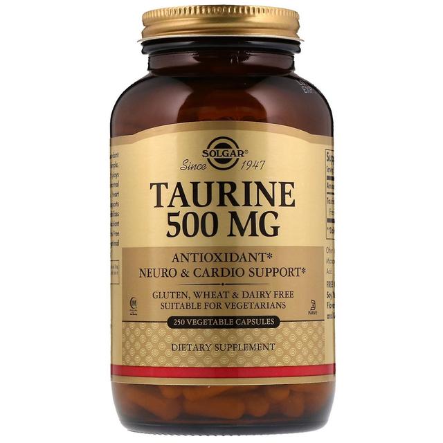 Solgar, Taurin, 500 mg, 250 grönsakskapslar on Productcaster.