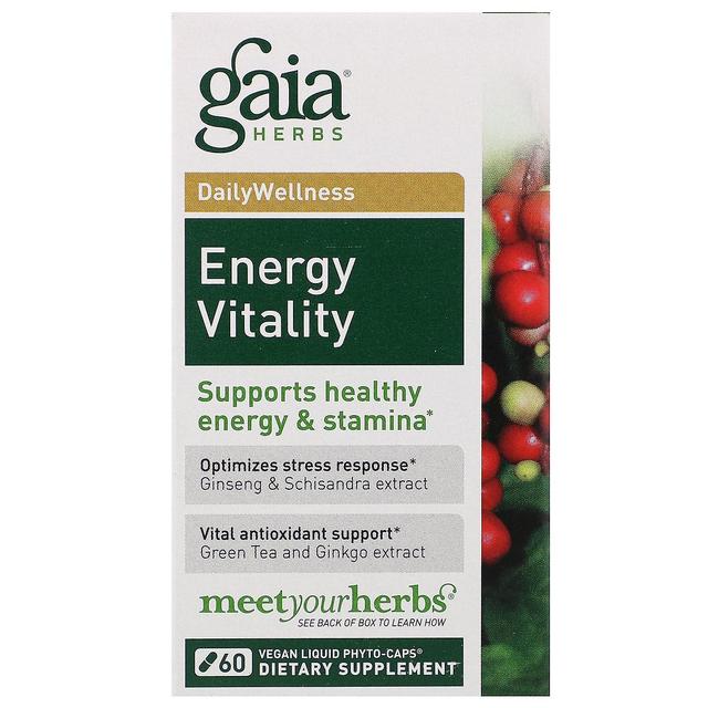 Gaia Herbs, Vitalidade Energética, 60 Fito-Caps Líquidos Vegetarianos on Productcaster.