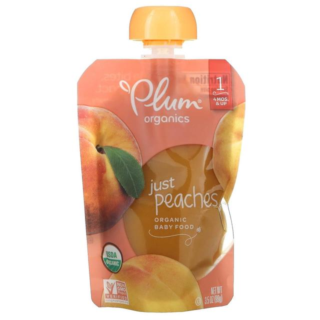 Plum Organics, Organic Baby Food, 4 Mons & Up, Just Peaches, 3.5 oz (99 g) on Productcaster.