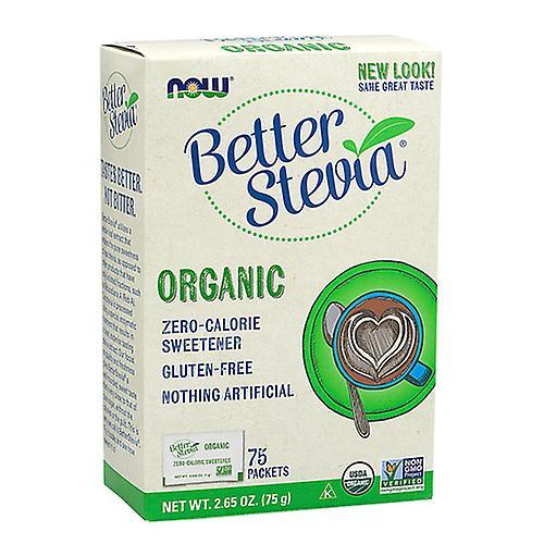 NOW Foods Nu Foods Økologisk Stevia Pakker, 75 pakker (Pack af 2) on Productcaster.