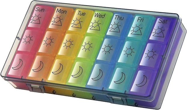 Daily Pill Organizer 7-Day Box - 3 volte al giorno per vitamine / oli di pesce / integratori on Productcaster.