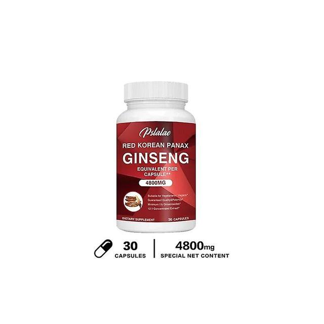 Visgaler Prémiový kórejský červený ženšen 4 800 mg 120 vegetariánskych kapsúl (dodávka na 2 mesiace) Bez GMO, extrakt 12:1, bezlepkový 30 Capsules on Productcaster.