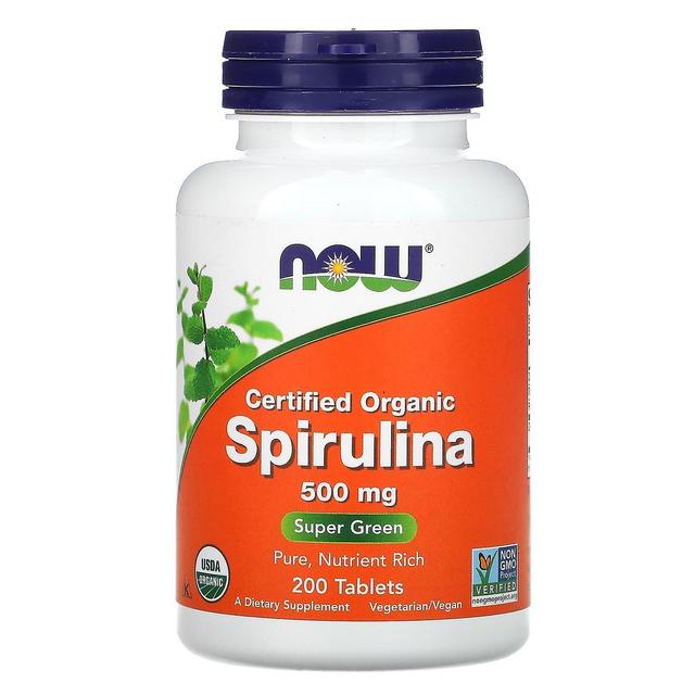 NOW Foods, Spirulina Biologica Certificata, 500 mg, 200 Compresse on Productcaster.