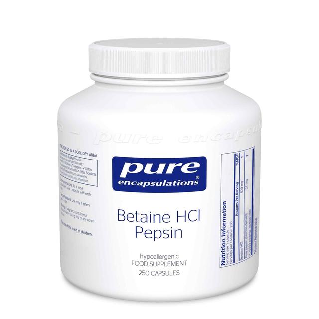 Pure Encapsulations Ren inkapslingar betain hcl pepsin 250-talet on Productcaster.