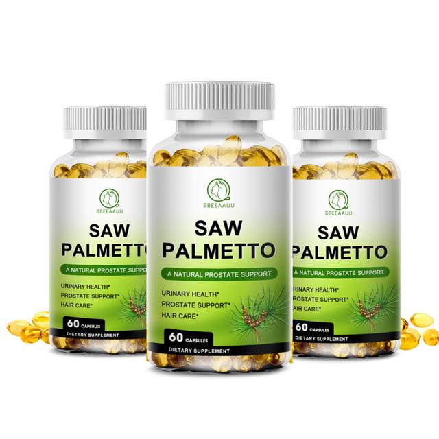 Tib Saw Palm Capsule Male Prostate Supplement Support Prostate Health And Bladder Relieves Urinary Pain Promote Hair Growth 3bottle x60pcs on Productcaster.