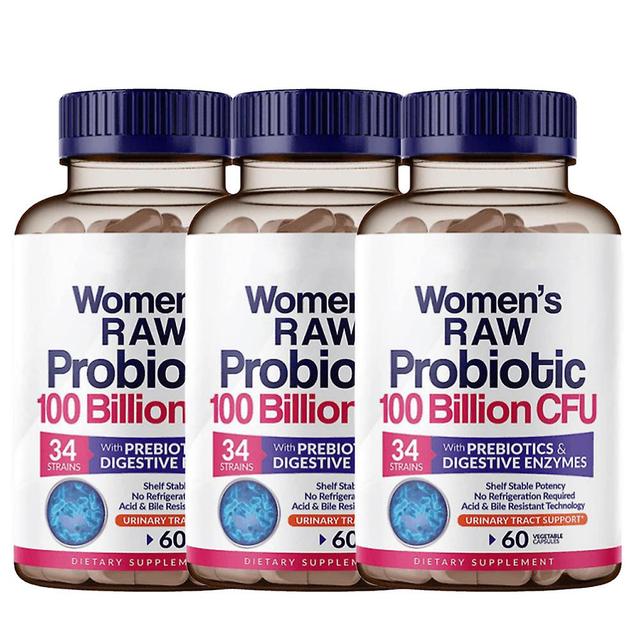 Women's Health Probiotic Capsules With Prebiotics And Digestive Enzymes (60 Capsules, 100 Billion Cfu, 34 Strains) 3PCS on Productcaster.