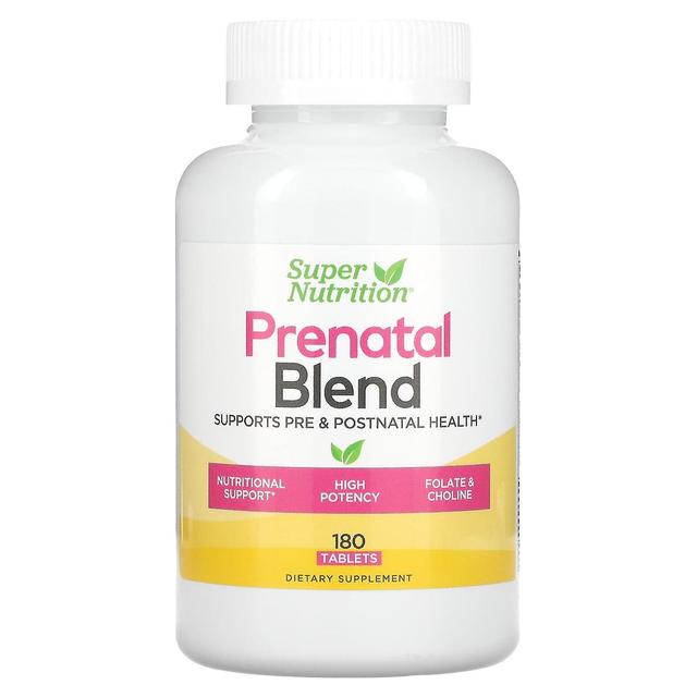 Super Nutrition, Prenatal Blend, Multivitamin with Folate and Choline, 180 Tablets on Productcaster.