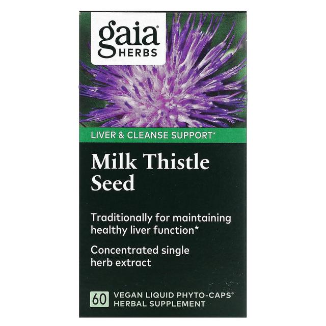 Gaia Herbs Gaia urter, mælk tidsel frø, 60 veganske flydende phyto-caps on Productcaster.