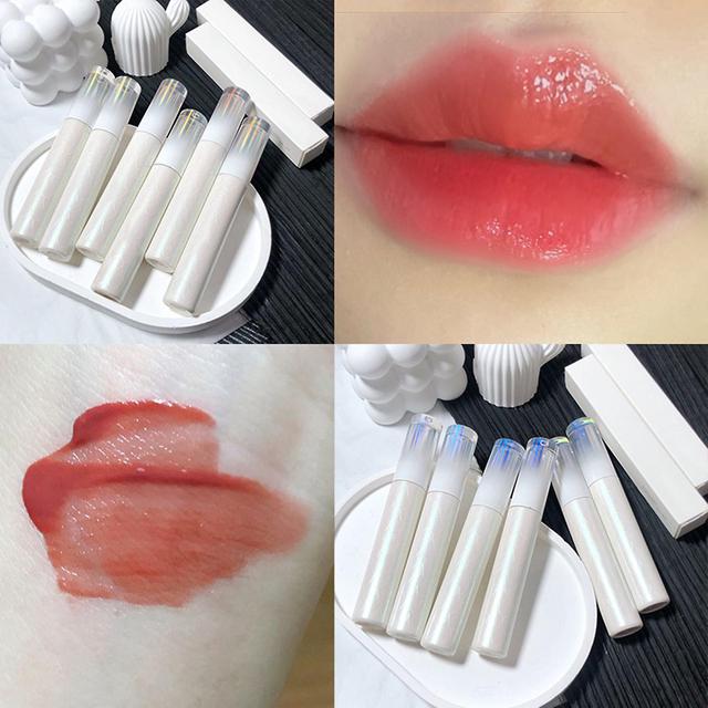 Water Light Film Lip Glaze With White Tube Waterproof Long Lasting Lip Stick For Travel Party Daily 03 on Productcaster.