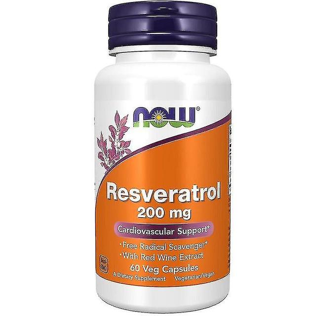 NOW Foods prírodný resveratrol s extraktom z červeného vína 200mg kapsuly 60 on Productcaster.