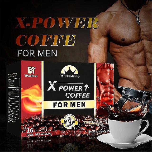 1-3 sæt X Power kaffe til mænd urtetilskud kaffe energi forbedre fysisk ydeevne og ophidselse, forlænge seksuel nydelse instant sort kaffe 1. on Productcaster.