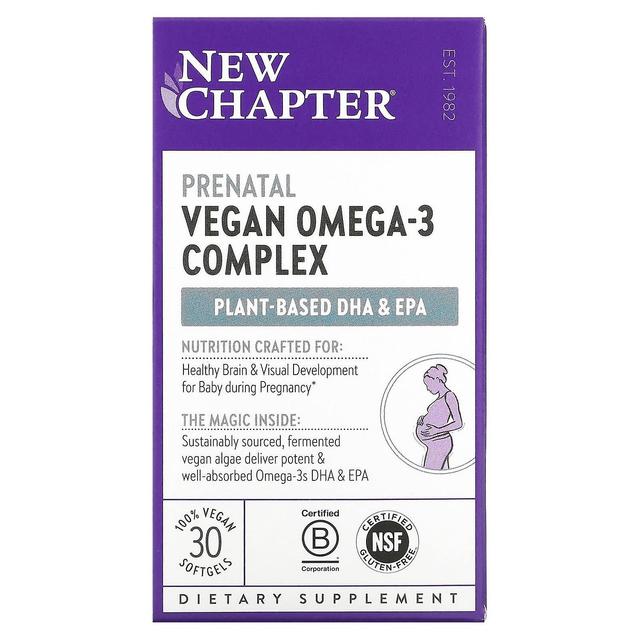 New Chapter Novo Capítulo, Complexo Pré-Natal Vegano Ômega-3, 30 Softgels Veganos on Productcaster.