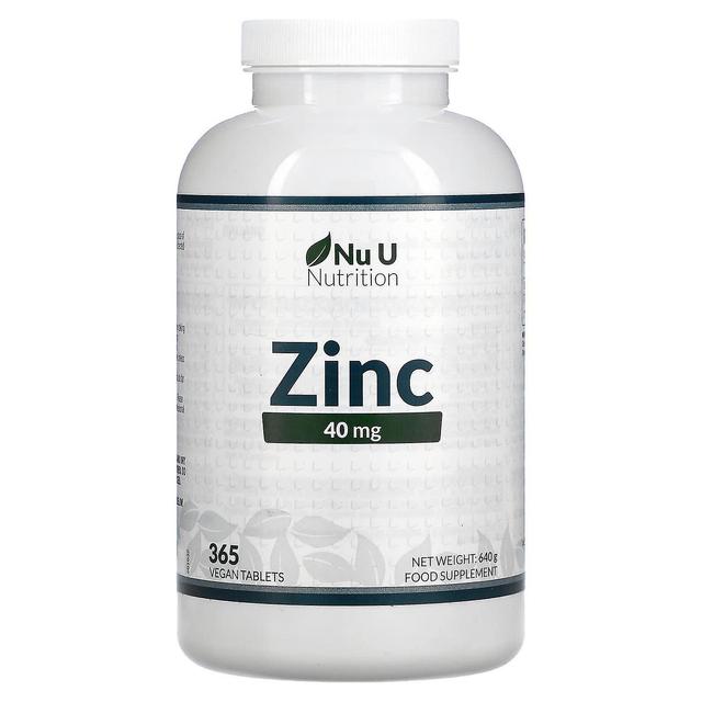 Nu U Nutrition, Zink, 40 mg, 365 Veganske tabletter on Productcaster.