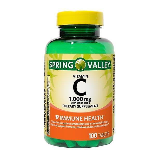 Spring Valley Comprimidos de vitamina C do vale da primavera com quadris rosas, 1000 mgs, 100 contagem on Productcaster.