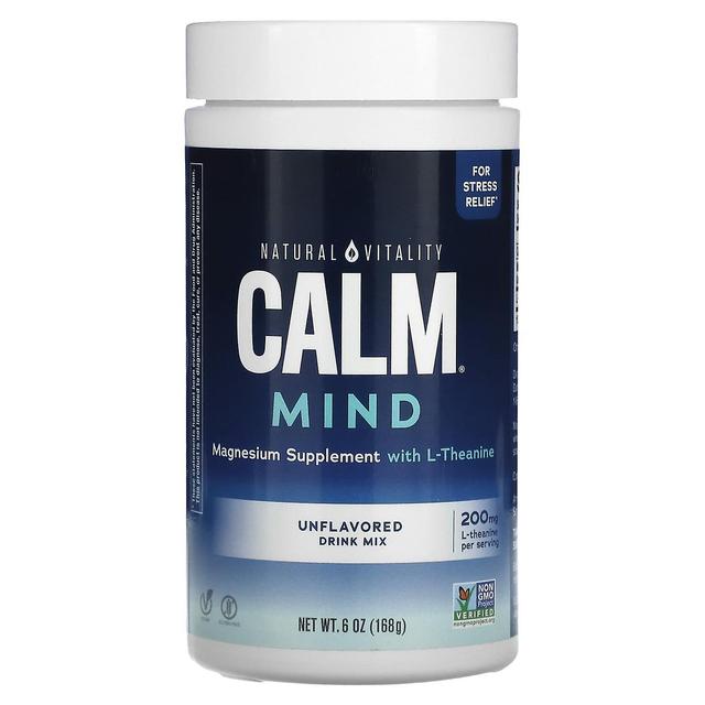 Natural Vitality Vitalidade Natural, CALM Mind, Suplemento de magnésio com L-Theanine Drink Mix, Sem sabor, 6 oz (168 g on Productcaster.