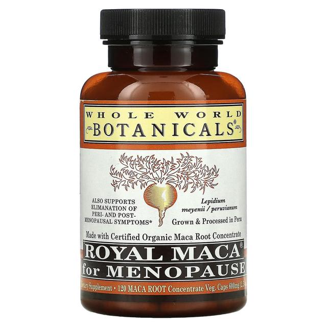 Whole World Botanicals Botânicos do Mundo Inteiro, Royal Maca para a Menopausa, 600 mg, 120 Veg. Caps on Productcaster.