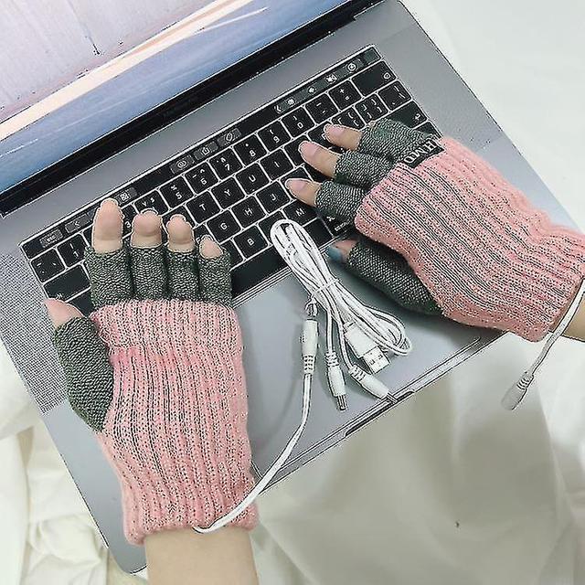 Rose Gants Chauffants Usb, Gants Paissis Homme Femme Gants De Cyclisme Extrieurs L'preuve Du Froid Avec 3 Tempratures Rglables Pour Ordinateur Ski Ra on Productcaster.