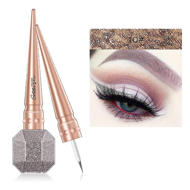 Scacv Colorful Glitter Eyeliner Long Lasting Smudge-proof Eye Liner Highlight Brighten Liquid Eye Liner 10 on Productcaster.