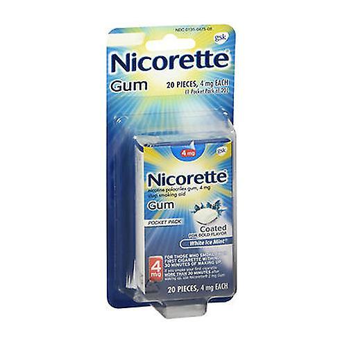 Nicorette Nikotin Polacrilex Gum White Ice Mint, 4 mg, 20 Stück (Packung mit 1 Stück) on Productcaster.