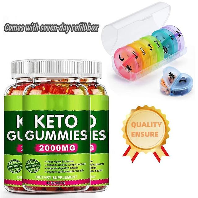 60 Ct Gummy Ketone Keton vægttab fedtforbrænding kosttilskud til mænd og kvinder leveres med 7-dages tillægsboks 3PCS on Productcaster.