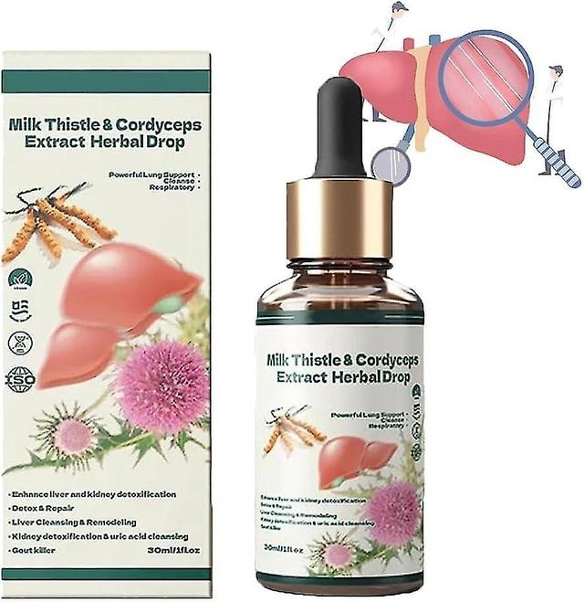 Milk Thistle & Cordyceps Sinensis Drops, Powerful Liver Support Liver Detox Liver Care Repair, H on Productcaster.