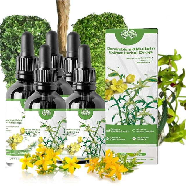 Dendrobium & Mullein Extract Herbal Drops | Clear Breath | Powerful Sinus & Lung Support - Respiratory Cleanse | 1 Box 5PCS on Productcaster.