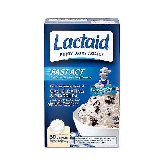 Fast Act Lactase Enzyme Supplement, Tablet, Vanilla, 60 Ea on Productcaster.