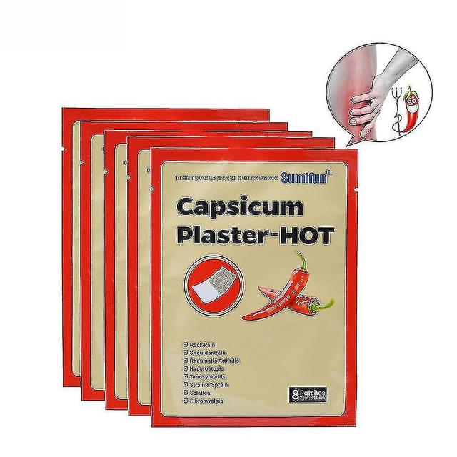 8pcs Capsium Plaster Hot Pain Relief Patch Plant Extract Whole Body Heat Patch Self Adhesive Anti Qian on Productcaster.