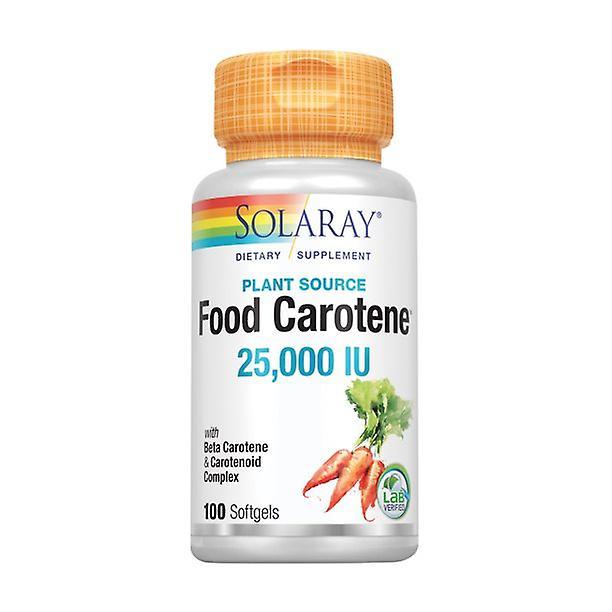 Solaray food carotene, vitamin a as beta carotene 25000iu | carotenoids for healthy skin & eyes, antioxidant activity & immune support | 100ct on Productcaster.