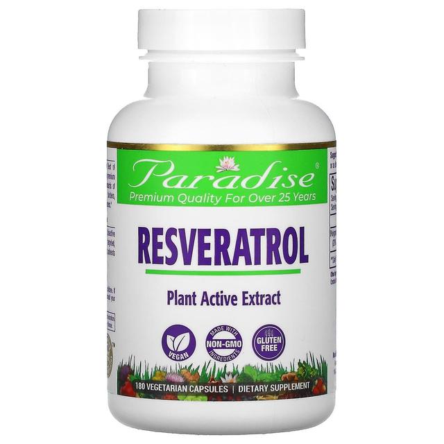 Paradise Herbs, Resveratrol, 180 Vegetarian Capsules on Productcaster.