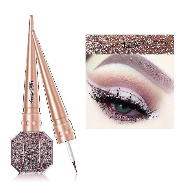 Szmtcv Colorful Glitter Eyeliner Long Lasting Smudge-proof Eye Liner Highlight Brighten Liquid Eye Liner 12 on Productcaster.