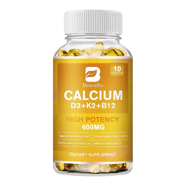 Eccpp Bw Vitamin D3 K2(mk7) B12 Calcium Capsule Supports Healthy Bones &teeth&muscles&heart&energy&mood Cardiovascular&immune Function 10pcs on Productcaster.