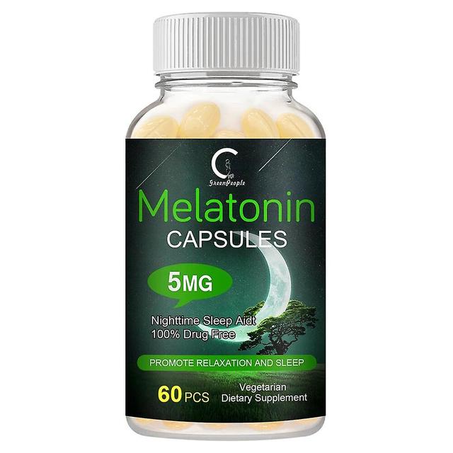 Visgaler Melatonin Capsules Vitamin B6 Tablet Deep Sleep Aid Save Insomnia Skin Beauty Health Antioxidant Fatigue Relief 60pcs on Productcaster.