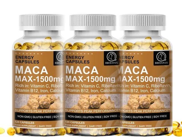 Eccpp Max 1500mg Ashwagandha Panax Ginseng Capsule Men Reproductive Health Energy Supplement Sexual Function Kidney Health 3bottle x120pcs on Productcaster.