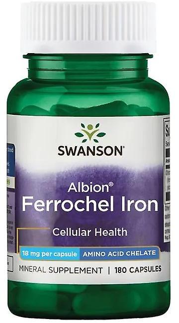 Swanson Albion Gecheleerd Ferrochel Ijzer 18 mg 180 Capsules 65 gr on Productcaster.