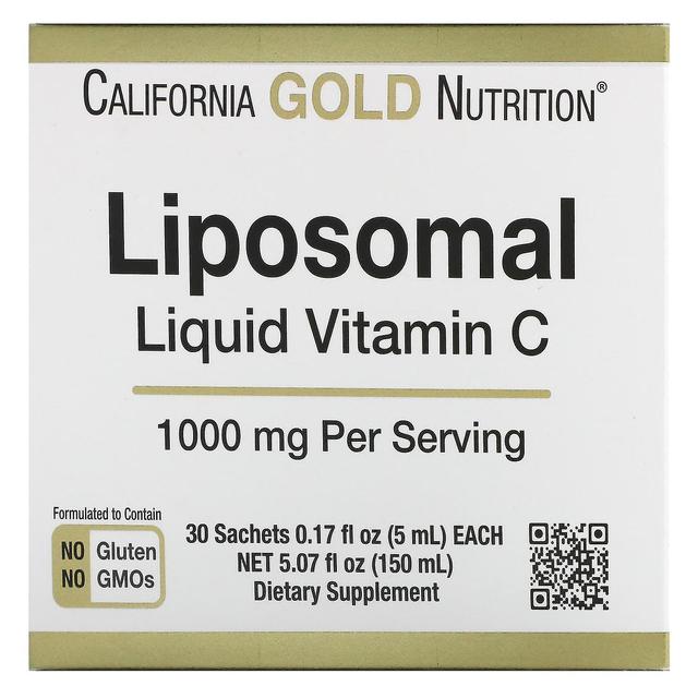 California Gold Nutrition, Liposomal Liquid Vitamin C, Unflavored, 1000 mg, 30 Sachets, 0.17 fl oz ( on Productcaster.