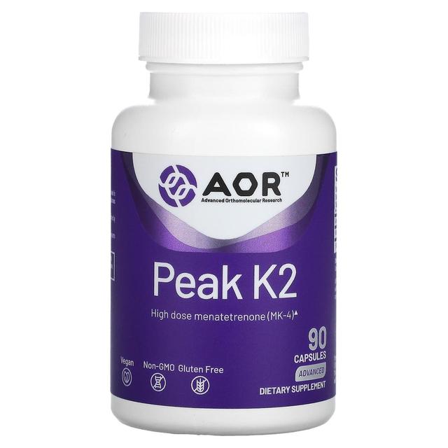 Advanced Orthomolecular Resear Avancerad ortomolekylär forskning AOR, Peak K2, 90 kapslar on Productcaster.