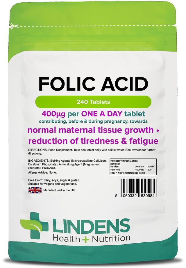 Lindens folsyra 400mcg - 240 tabletter on Productcaster.