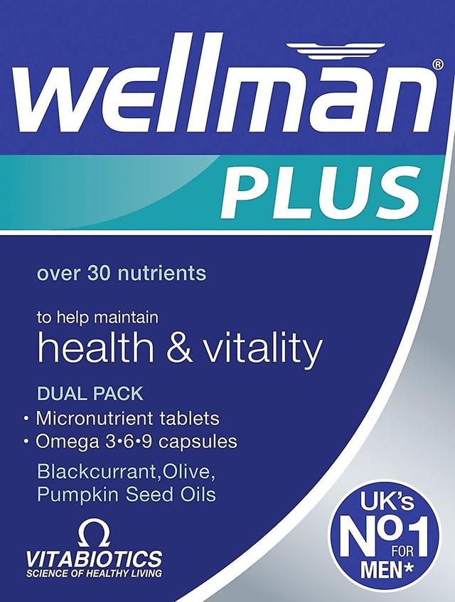 Vitabiotics Wellman Plus Vitamins 56x Tabletten/Capsules Formule - 3 Verpakkingen voor 2 on Productcaster.